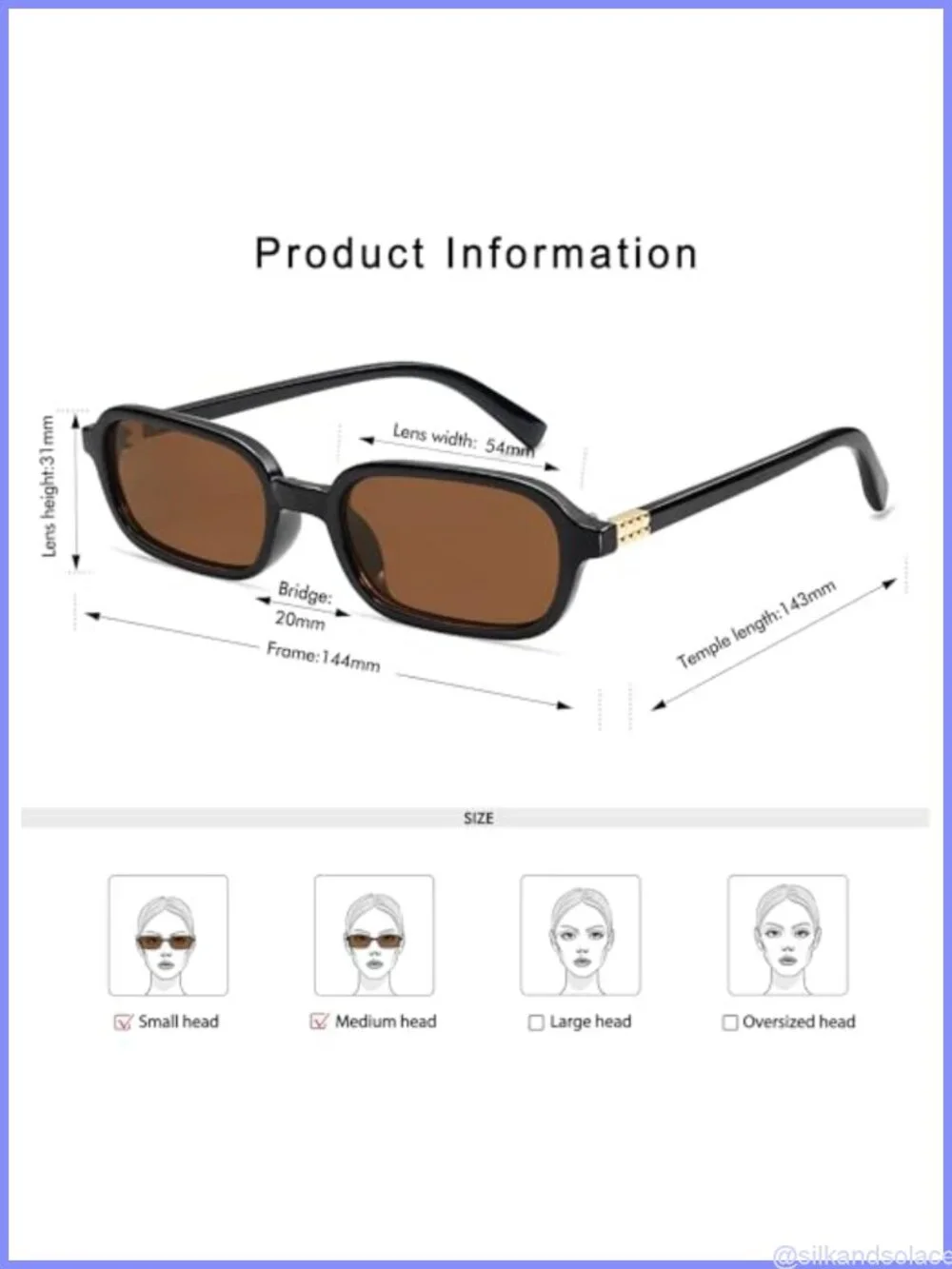 Small Rectangular Retro 90s Square Sunglasses UV400 Slim Fit Women